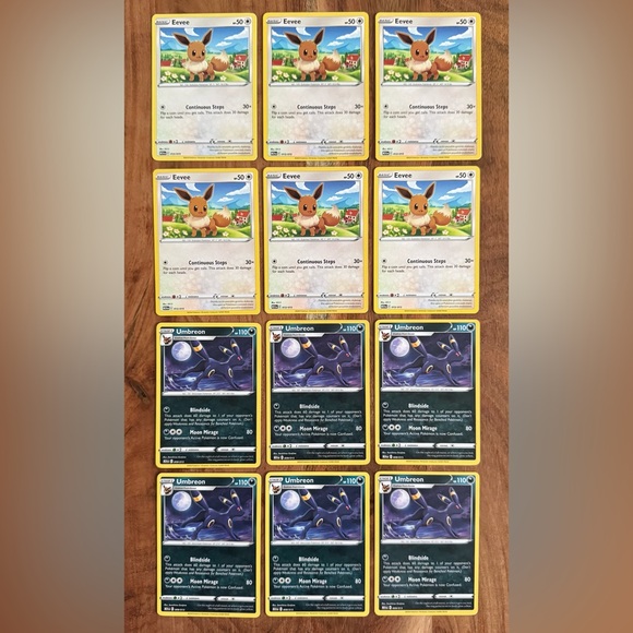 Pokemon Other - Eevee and Umbreon Pokémon Card Lot Bulk Bundle Set 12 Cards
